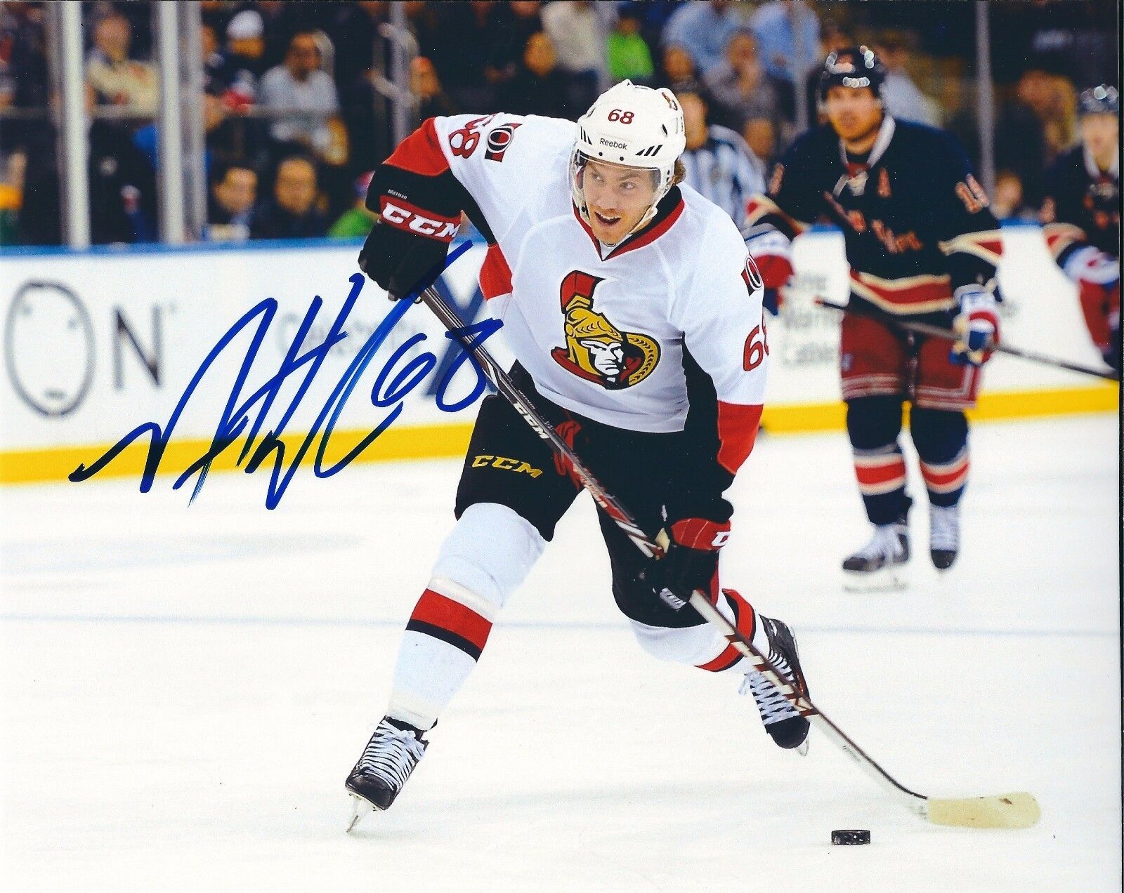 Signed 8x10 MIKE HOFFMAN Ottawa Senators Photo Poster painting - COA