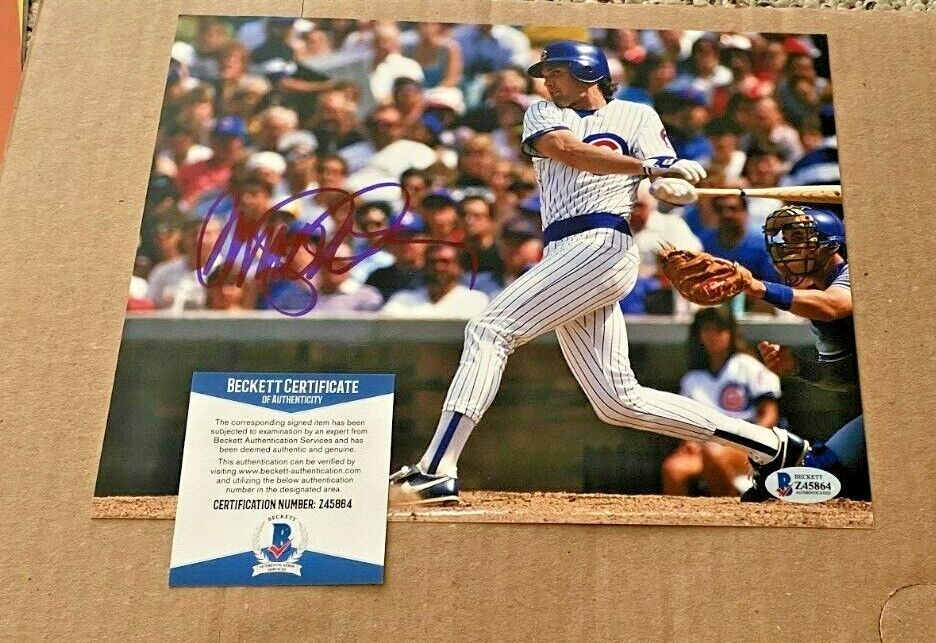 RYNE SANDBERG SIGNED CHICAGO CUBS 8X10 Photo Poster painting BECKETT CERTIFIED #4