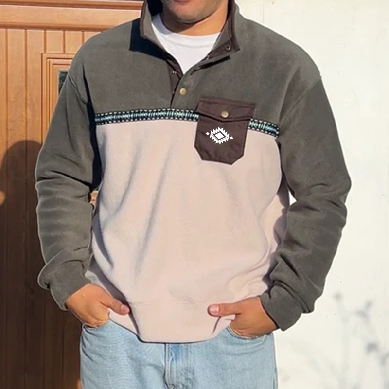 Stylish Fleece Pullover with Embroidered Design for Outdoor Adventures