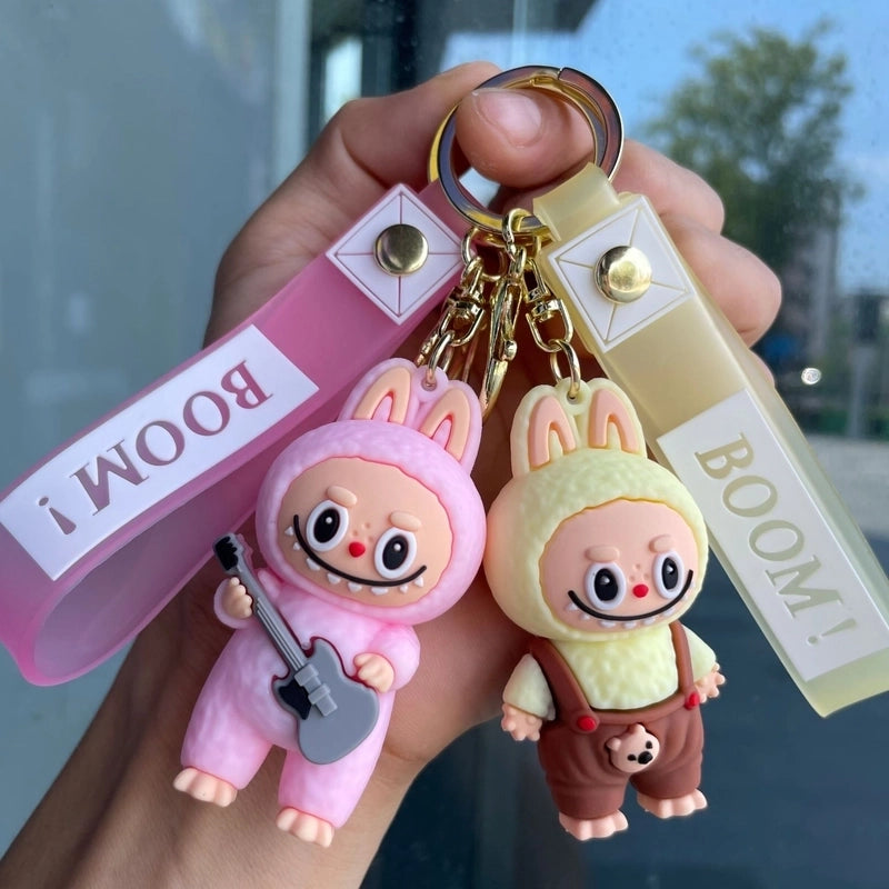 2 Pieces Cute Cartoon Character Pvc Unisex Keychain