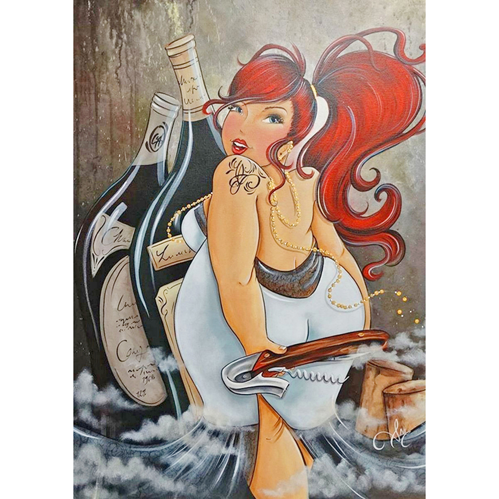 

40*30CM - Round Drill Diamond Painting - Fat Lady, 501 Original
