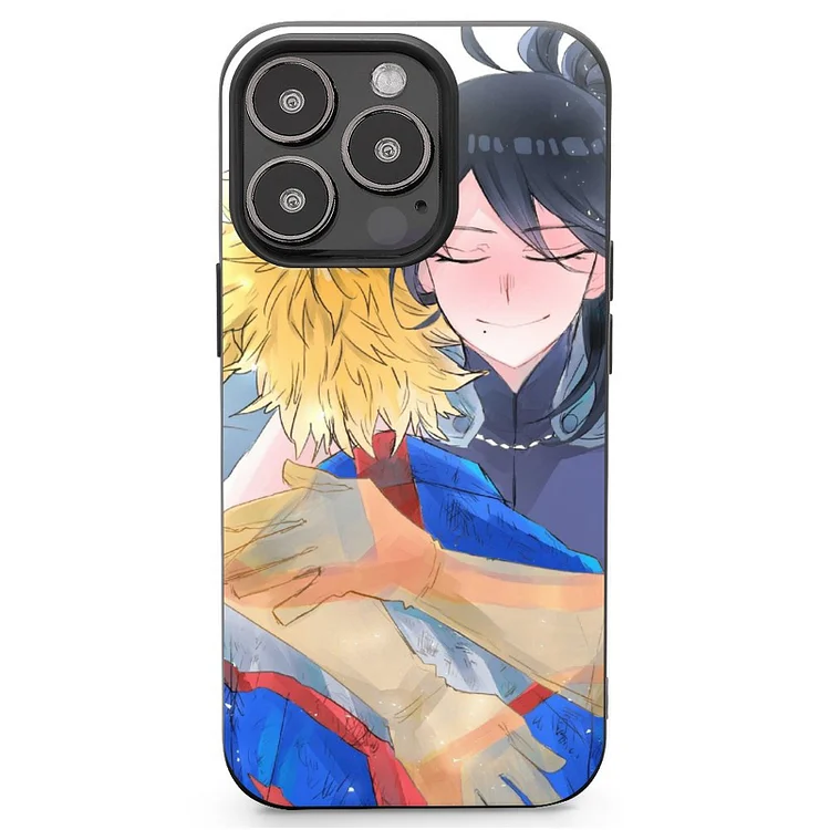 All Might Anime Black Hair Blonde Hug My Hero Academia Nana Shimura Smile Toshinori Yagi Anime My Hero Academia Phone Case Mobile Phone Shell IPhone 13 and iPhone14 Pro Max and IPhone 15 Plus Case - Heather Prints Shirts