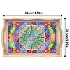 (35*24.5cm)Wooden Retro Mandala Pattern 5D DIY Diamond Painting Serving Tray with Handle Kit