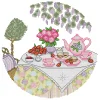 (Stamped/Counted) Afternoon Tea-14CT Cross Stitch 31*31cm/12.2*12.2in(Brand)
