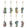 8Pcs DIY Diamond Painting Seahorse Keychain