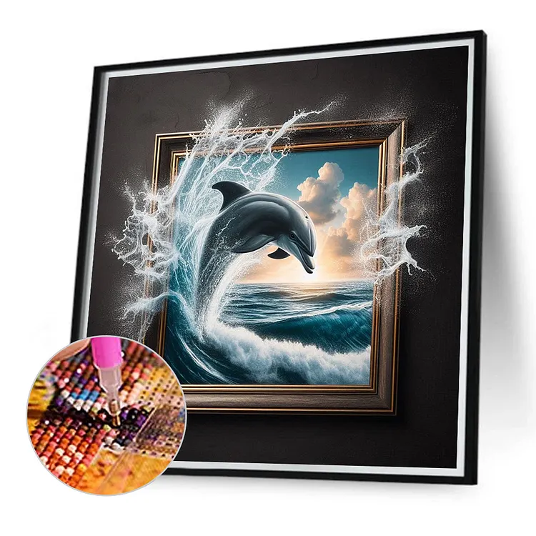 Animal Full 5D DIY Diamond Painting Dolphin landscape Diamond Embroidery Full La