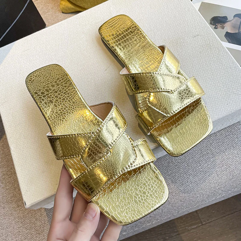 Tanguoant Tanguoant Version Cross Belt Flat Slippers Female Casual Fashion Slippers Female African Home Slippers