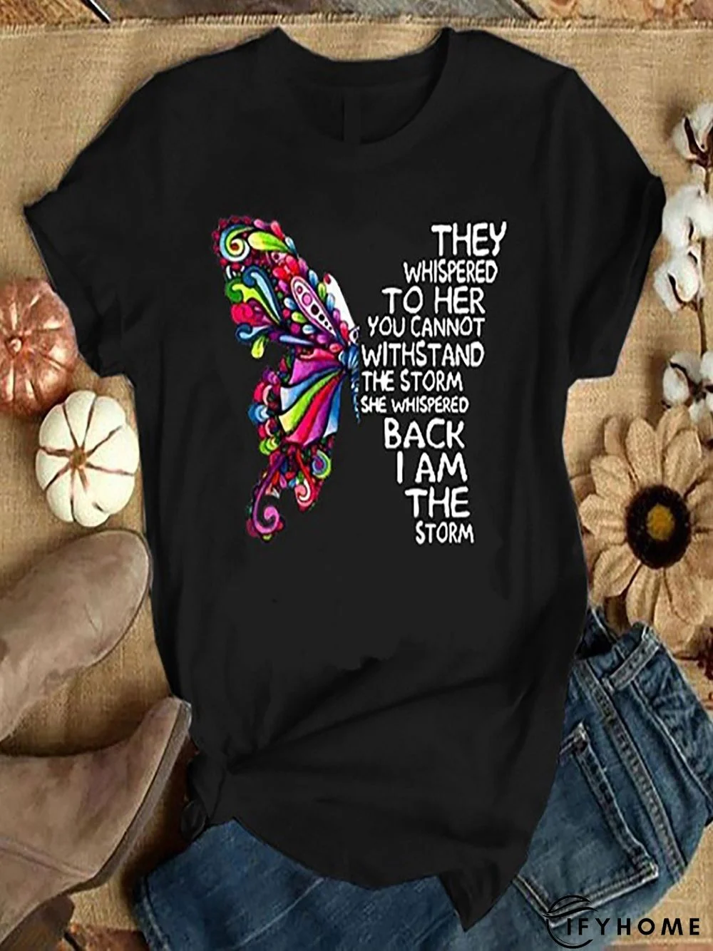 Crew Neck Casual Printed Short Sleeve T-shirt | IFYHOME