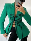 Solid Color Pocket Slim Bandage Stylish Blazers