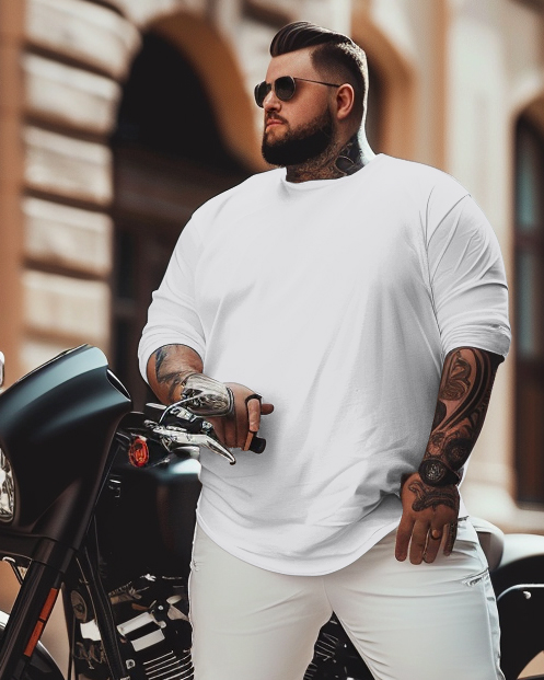 Men's Plus Size Joker 12 Colors Can Choose Solid Color Long Sleeve T-shirt