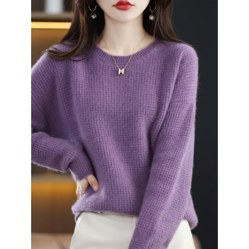 Uveng Uveng Round-Neck Cashmere Sweater Women's Woolen Woolen Woolen Sweater In Autumn And Winter 2024