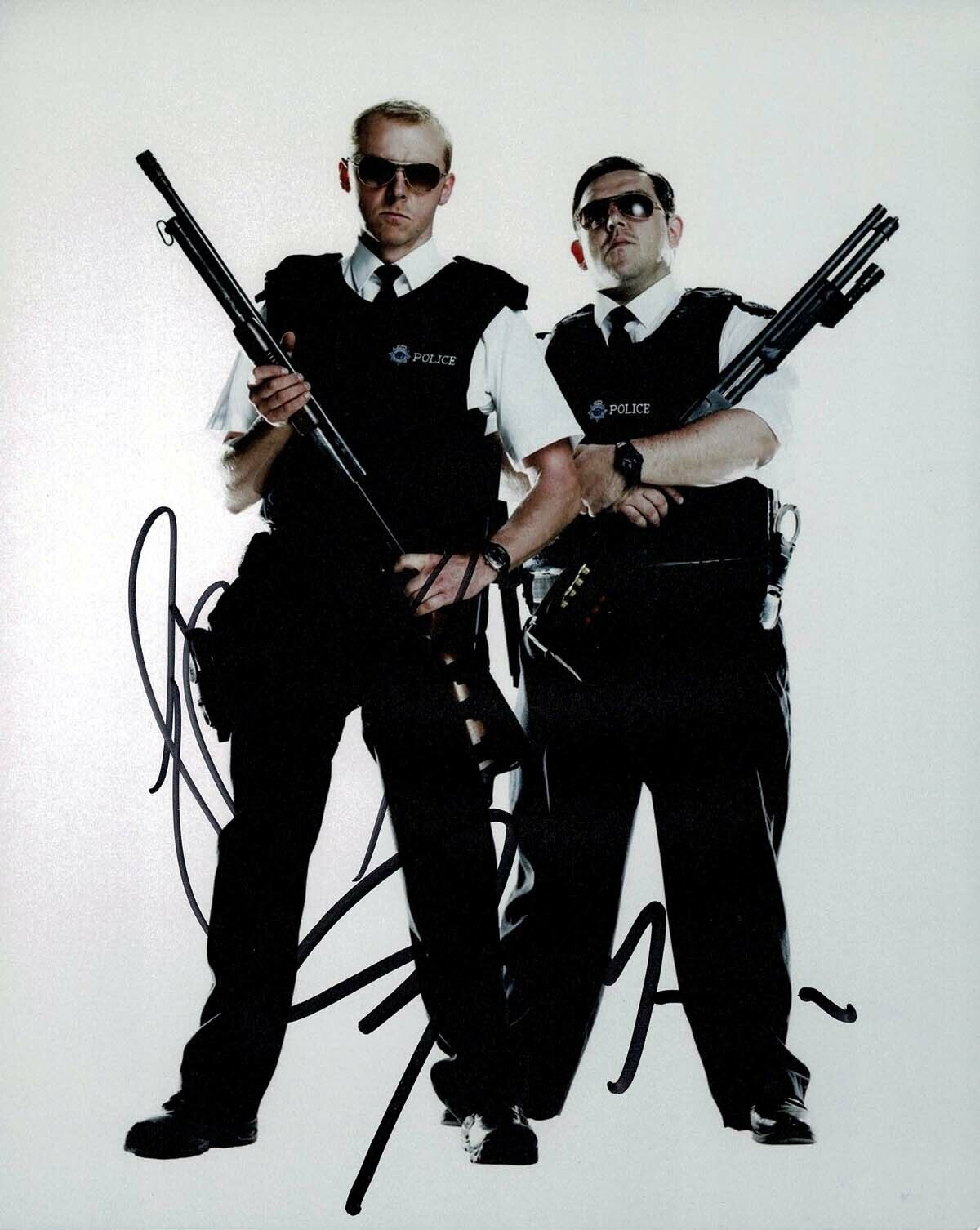 Simon PEGG & Nick FROST SIGNED 10x8 Hot FUZZ Photo Poster painting AFTAL Autograph COA