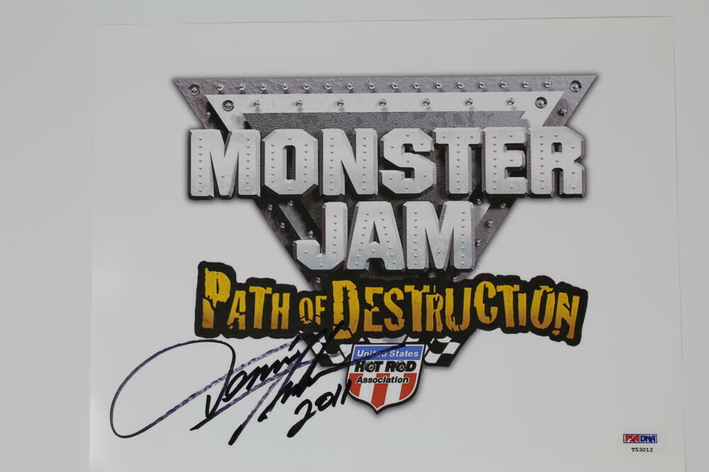 DENNIS ANDERSON SIGNED AUTOGRAPH 8x10 Photo Poster painting - GRAVE DIGGER MONSTER JAM TRUCK PSA