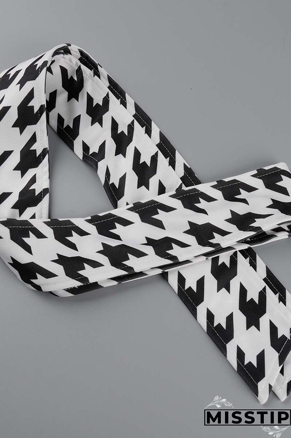 Black And White Casual Print Patchwork Turn-back Collar Long Sleeve Plus Size Dresses