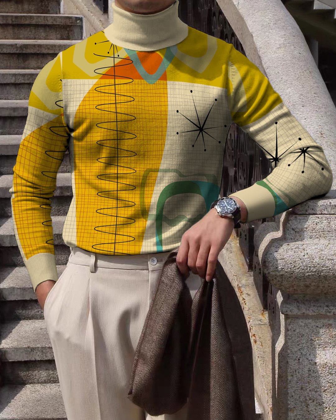 Men's Casual High Neck Knited Sweater ebbd