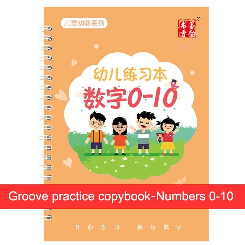 Reusable Children 3D Copybook For Calligraphy Numbers 0-10 Handwriting Books Learning Math Writing Practice Book For kids Toys