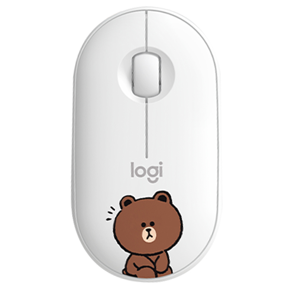 

Logitech Line Friends 1000dpi Wireless Mute Mouse Cute Animal Optical Mice, Pink, 501 Original
