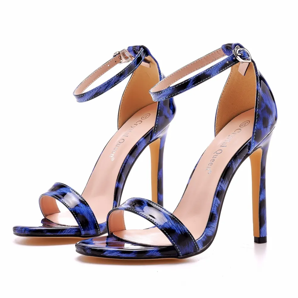 Breakj Breakj Cm Shallow Mouth With Sandals Sexy Leopard Round Head Large-Size Sandals Men Back String Performance High Heel Sandals