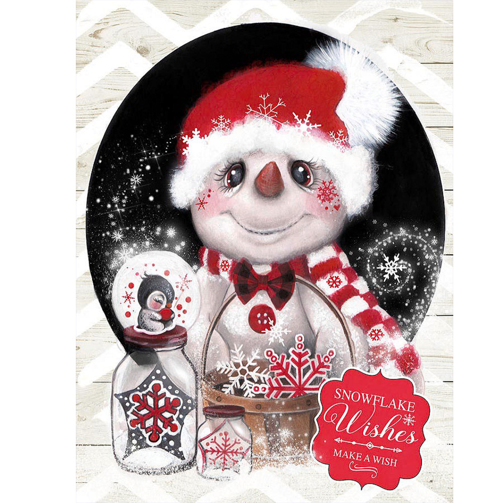 

30*40CM - Round Drill Diamond Painting - Snowman, 501 Original