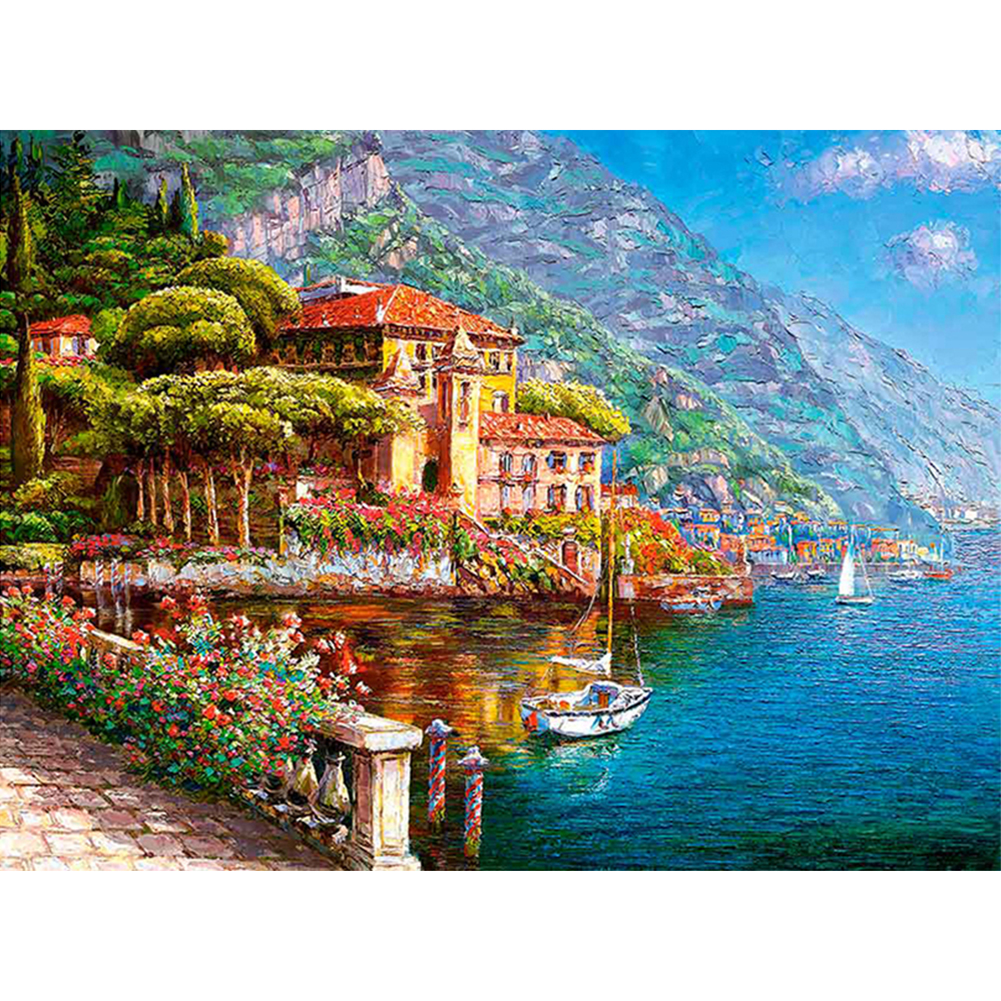 

30*40CM Round Drill Diamond Painting-House, 501 Original