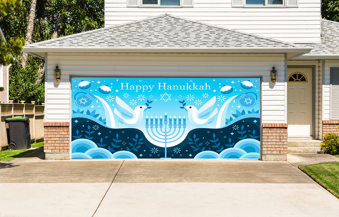 Happy Hanukkah Garage Door Cover