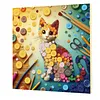 DIY Pre-Framed Cat Button Art Canvas Kit