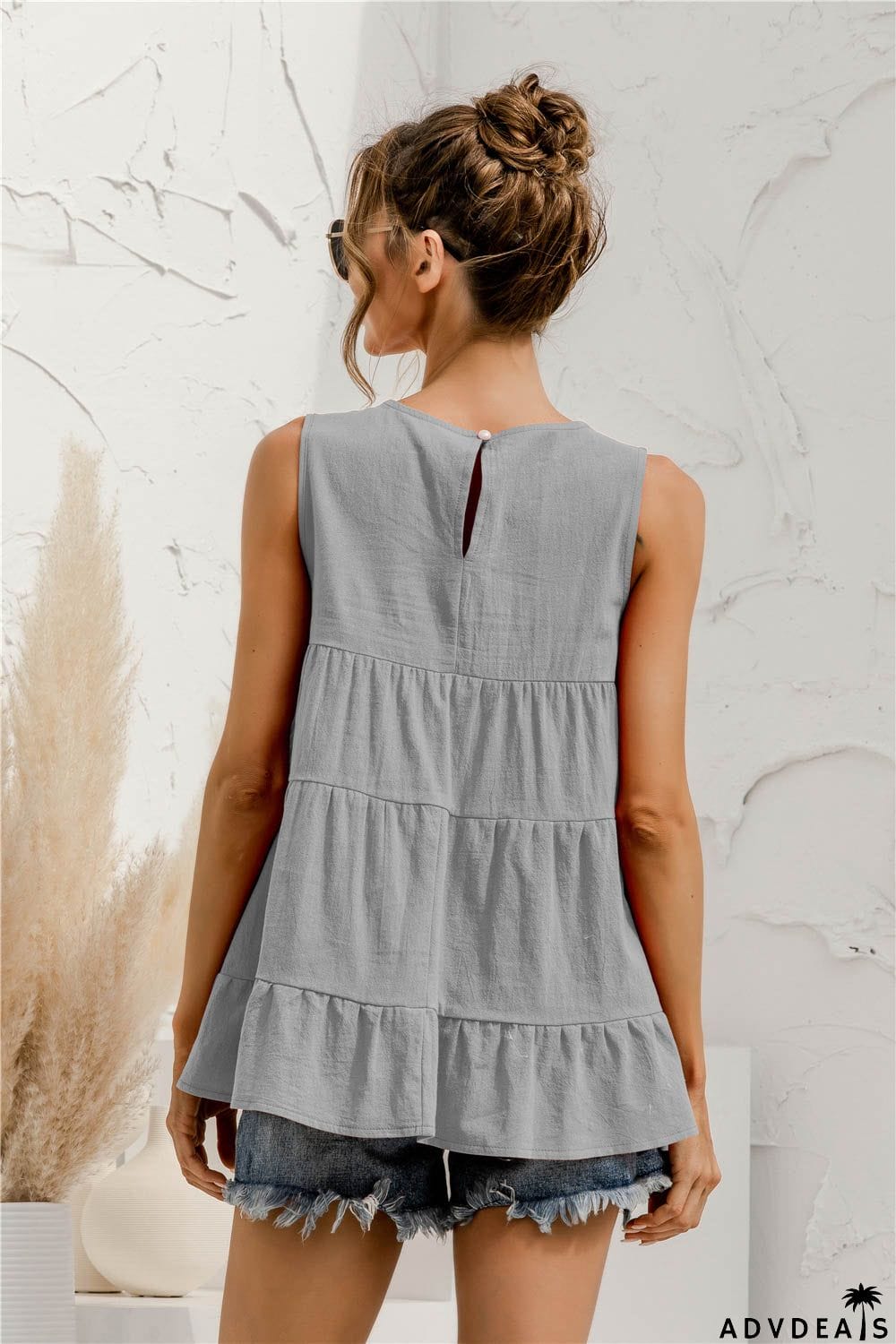 Round Neck Tiered Tank