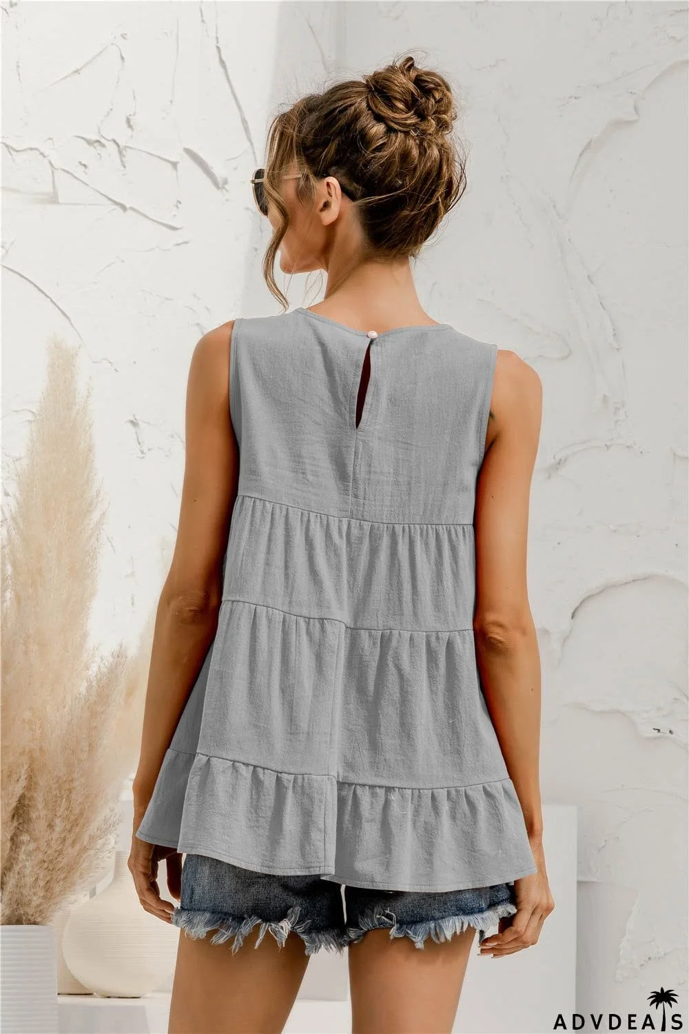 Round Neck Tiered Tank