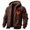 Men's Vintage German Flag Fleece Pocket Full Zip Long Sleeve Hoodie Jacket by Inlyline