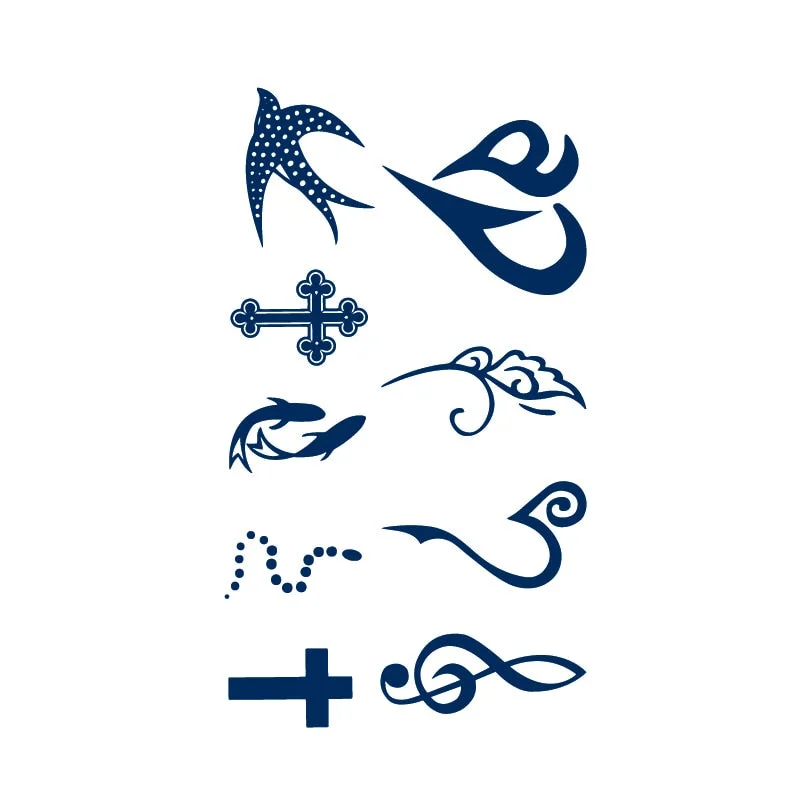 whale/Waves/cross/game over/feather/lotus Flower Tattoo Lasts 15 Days Waterproof Temporary Tattoos Men Flash Tatoo Fake Tattoo