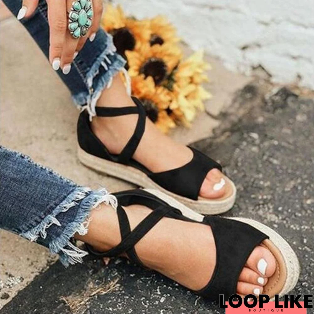 Women's Platform Sandals Peep Toe Design Roman Sandals