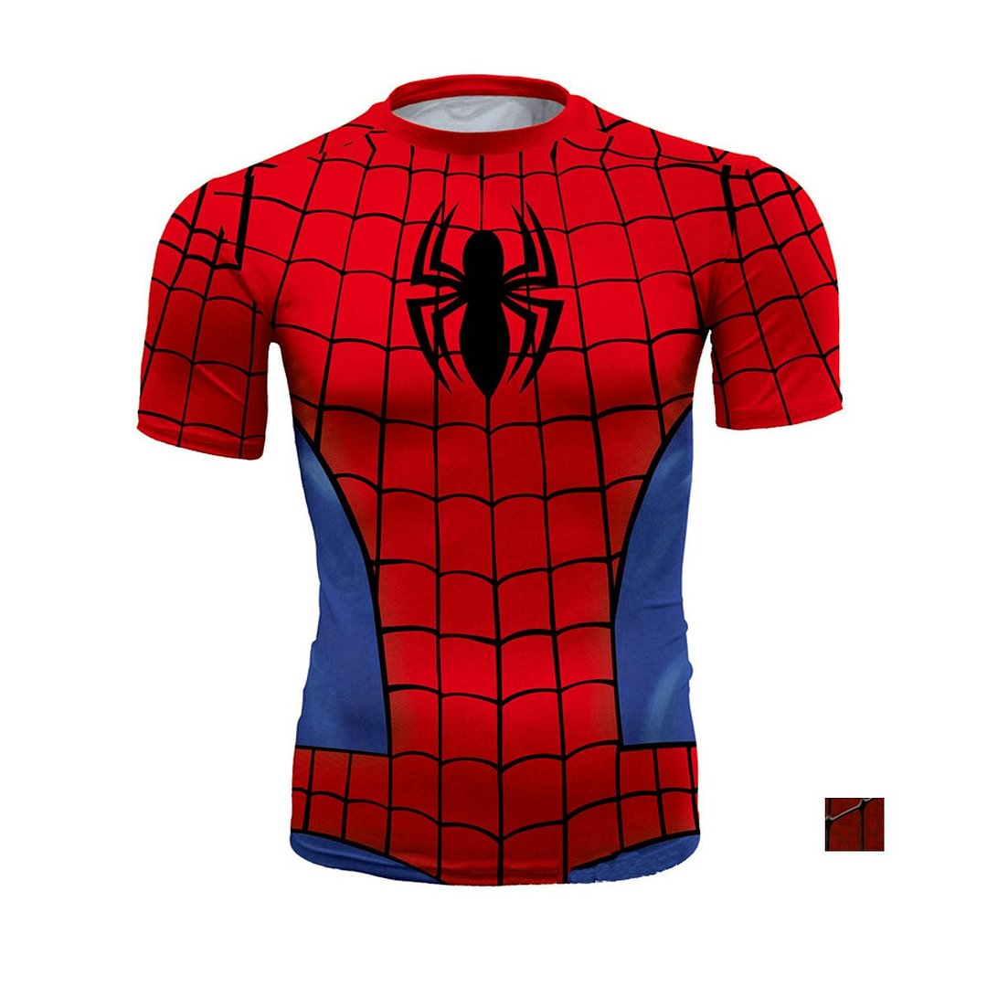 Spider-Man Cosplay Costume Sports Short Sleeve Quick-drying T-shirt-Pajamasbuy