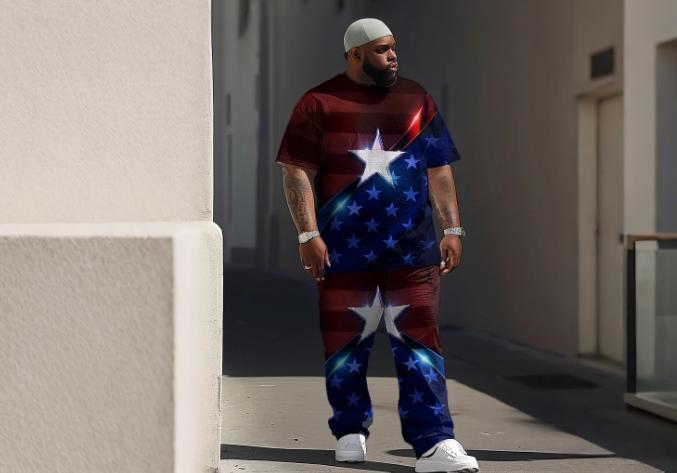 big and tall two-piece sets for independence day