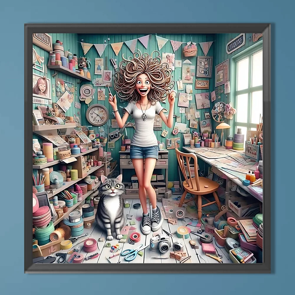 Diamond Painting - Full Round Drill - Girl(Canvas|40*40cm)