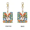 (US Only)PET Double Sided Special Shaped Easter Alphabet DIY Diamond Painting Keychain