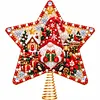DIY Diamond Painting Christmas Tree Topper Star, Acrylic Holiday Tree Top Decoration with Spring Base, Removable Tabletop Christmas Decor