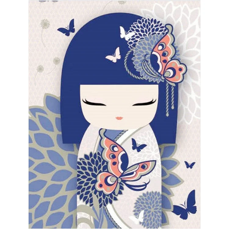 Japanese Style Illustration Girl 30*40CM (Canvas) Full Round Drill Diamond Painting gbfke