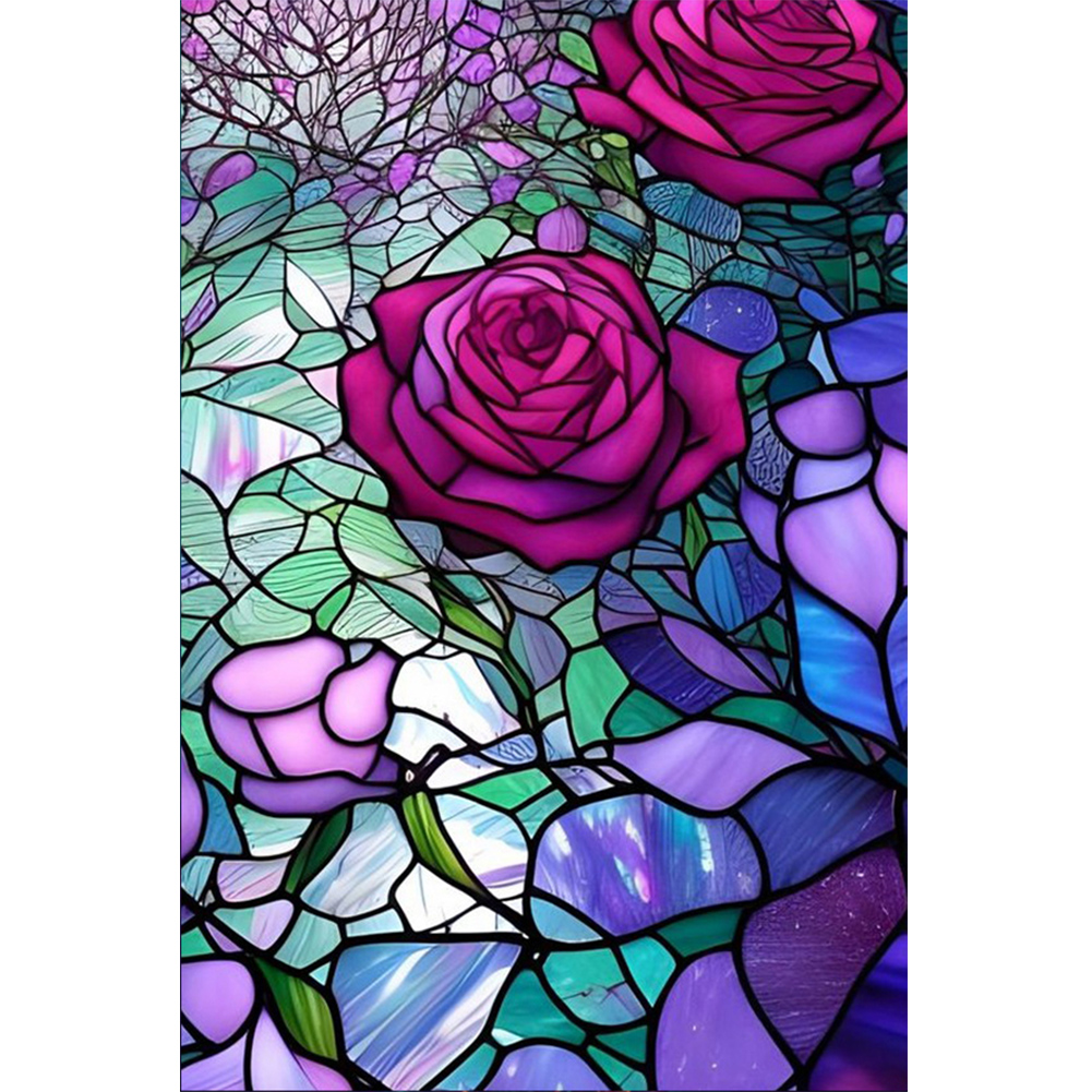 beauty and the beast rose stained glass pattern