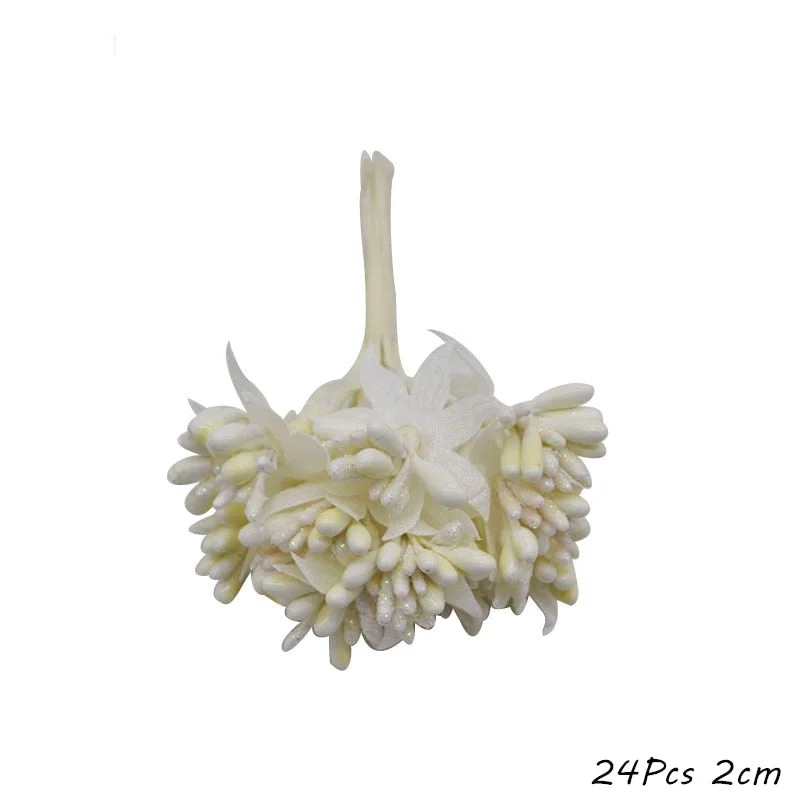 White Theme Artificial Flower Cherry Stamen Berries Bundle DIY Christmas Decoration Wedding Cake Gift Box Wreaths Xmas Decor