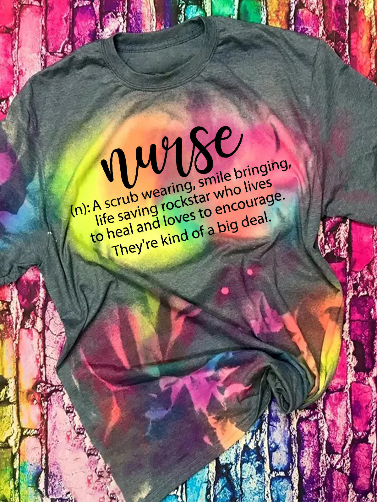Nurse Retro Tie Dye T-shirt