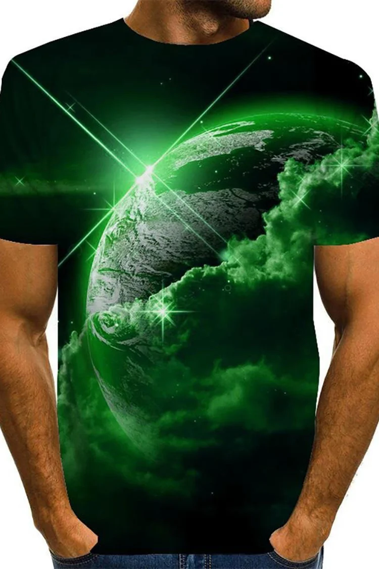 3D Printed Graphic Optical Globe Print Men'S T-Shirt
