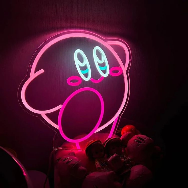 Kirby01 Neon Sign Japanese Kirby01 Neon Sign Anime LED Light Wall Decor Home Bedroom Bar Gaming Room Decoration Creative Gift