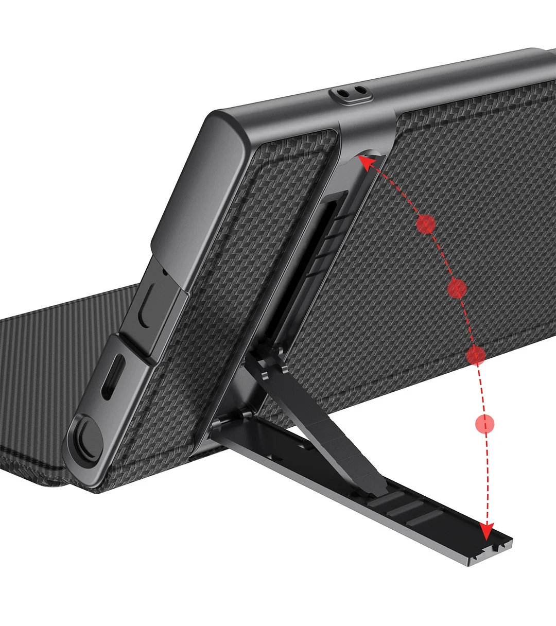 Samsung S Series Folding Stand Carbon Fiber Fine Pore Leather Phone Case