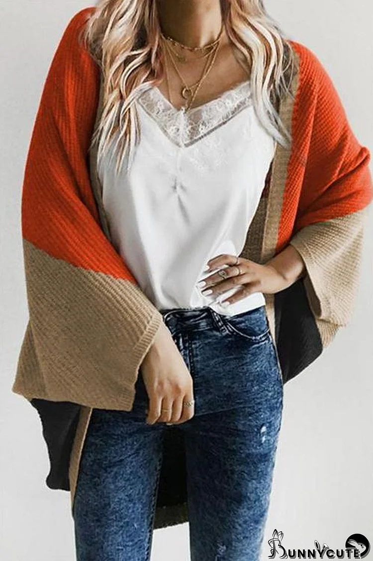 Color-lump Patchwork Cardigan