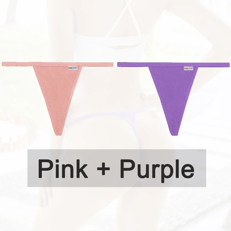 Billionm 2PCS/Set Women Sexy Cotton Panties Solid Color Underwear G-String Hollow Breathable Underpants Female Intimates Lingerie