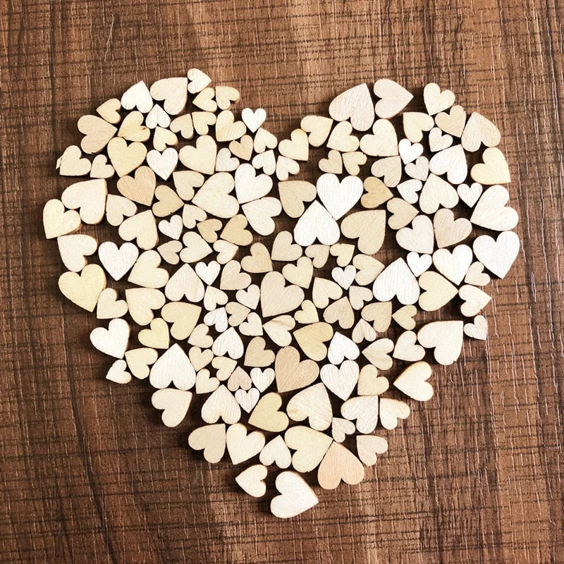 50pcs/Bag Rustic Heart Wood Love Heart Wedding Table Scatter Decoration DIY Handmade Diy Decorations For Home