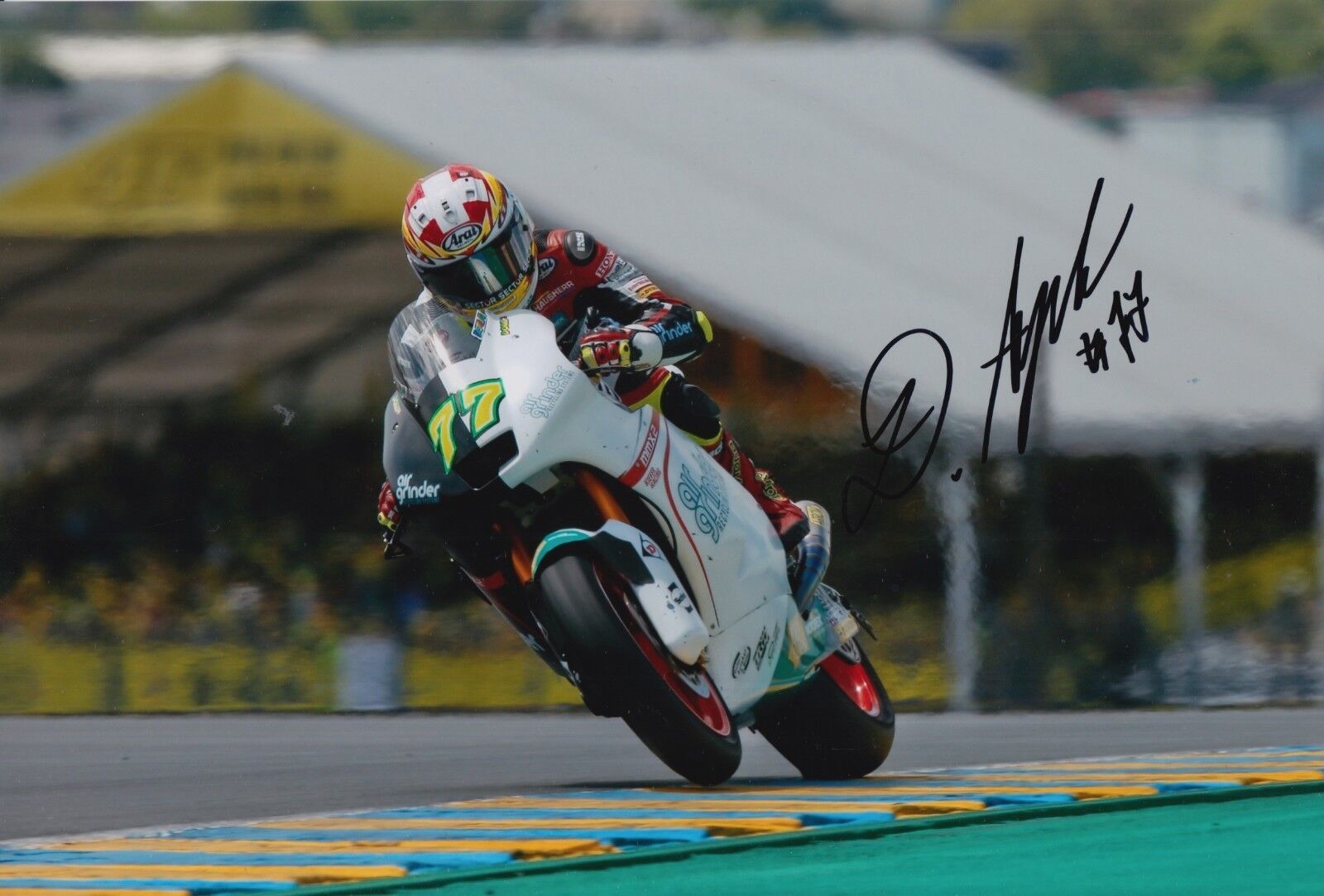 Dominique Aegerter Hand Signed Kiefer Racing 12x8 Photo Poster painting 2017 Moto2 MotoGP 3.