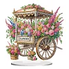 (US Only)2D Flat Print Flower Cart Light DIY Diamond Painting Desktop Decorations