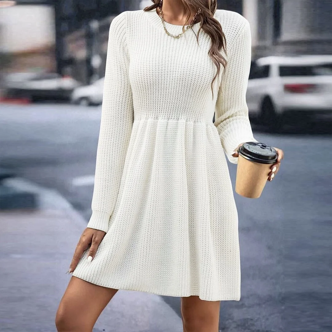 Brownm Brownm Autumn And Winter Explosion Of Women's Pure Color Doll Sweater Dress Women
