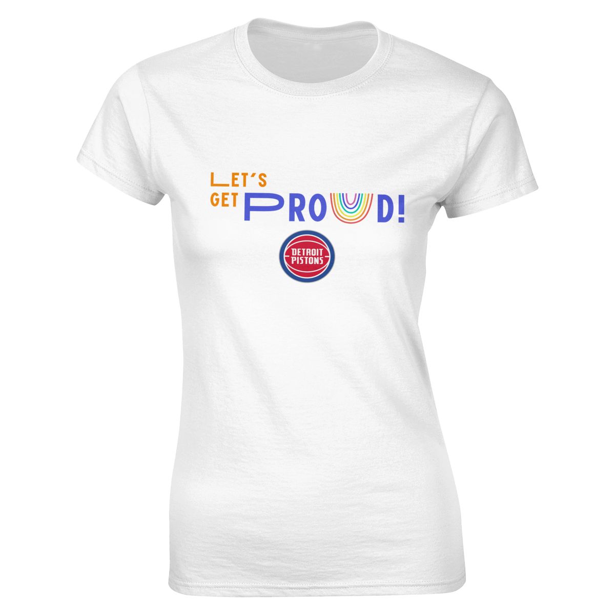 Detroit Pistons Let's Get Proud Women's Crewneck T-Shirt